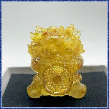 紫南宮🙏🏻9月過爐 開光🔥天然水晶碎石滴膠璃貔貅麒麟擺件可愛吞金傢俱招財禮品新居喬開業