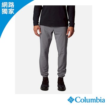 Columbia哥倫比亞 男款-防潑水束口長褲-灰色 UAE16810GY/JS