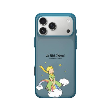 iPhone 17 Pro Max Clear (相機按鈕) 夜幕藍 - Le Petit Prince 小王子 - 騎乘在彩虹與雲端之上