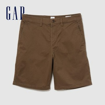 【GAP】9 吋基本款卡其短褲-水牛棕(866125)