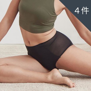 【Khoo】高腰無痕白白褲＿吸收分泌物內褲4件組(膚/黑)(各色2件)