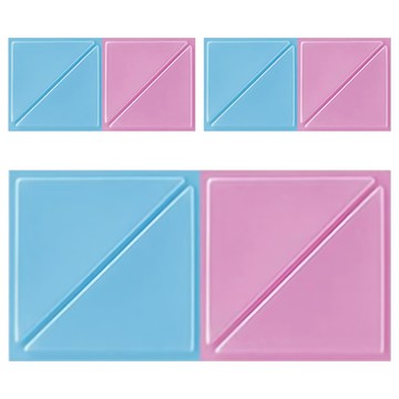 PMU 必美優 EVA 3D三角防撞壁貼 MIT 繽紛色彩 居家配色  粉+藍  30 x 30 x 1cm  1組