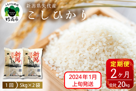 新潟県矢代産コシヒカリ10kg×2回（計20kg）※沖縄県・離島配送不可