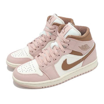 休閒鞋 Wmns Air Jordan 1 Mid 女鞋 粉紅 棕 中筒 AJ1 一代 BQ6472-620