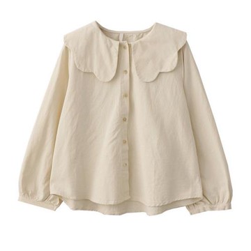 法式正肩娃娃領白襯衫早春新款女獨特漂亮小衫襯衣別致絕美小上衣