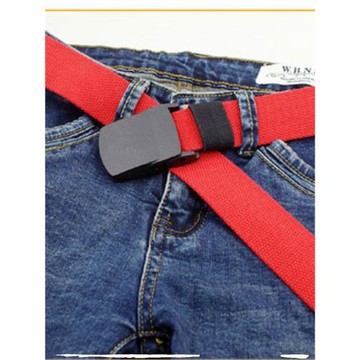 男士女士加長帆布腰帶胖人黑塑料扣褲帶大碼牛仔百搭皮帶藍色夏季