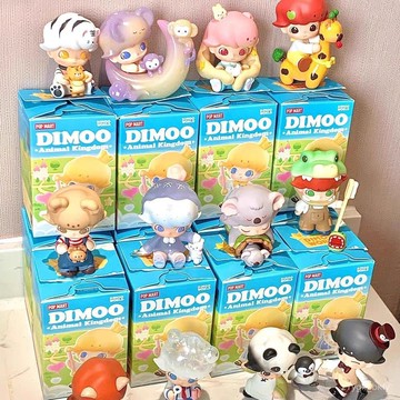 🔥臺灣出貨🔥爆款泡泡瑪特盲盒拿貨DIMOO動物王國係列手辦公仔車載擺件臥室擺件爆款玩具偶 TUMK