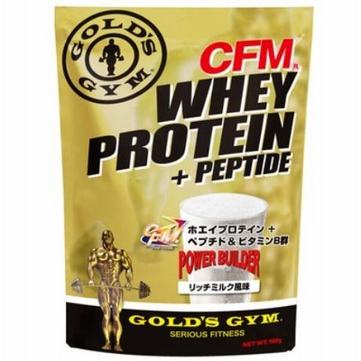 ゴールドジム GOLD'S GYM CFMホエイプロテイン+ホエイペプチド＆ビタミンB  リッチミルク風味20g サプリメント F9938