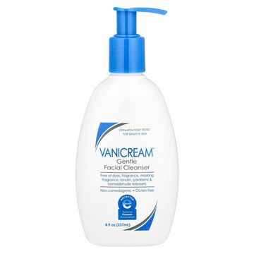Vanicream, 溫和洗面乳，適用於敏感肌膚，無香，8 液量盎司（237 毫升）