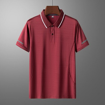 夏季新款中年男士POLO衫商務休閑翻領中老年爸爸夏裝短袖冰絲T恤