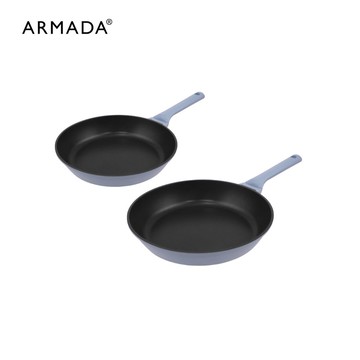 【ARMADA】雙好系列 鑄鋁不沾鍋 雙鍋組 (平底鍋20公分(無蓋)+平底鍋28cm(無蓋))