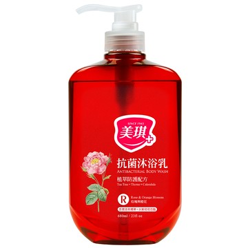 美琪 抗菌沐浴乳 玫瑰與橙花  1個  680ml
