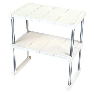 妃妃嚴選 廚房置物架 雙層 白色  41 x 26 x 45cm  1組