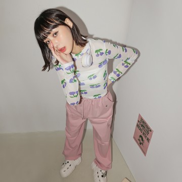 輕甜短版印花上衣-櫻桃紫【KT223250】-6色