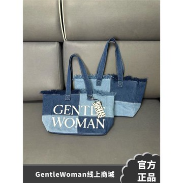 【官方正品】泰國Gentlewoman小眾流蘇拼色帆布單肩牛仔托特包