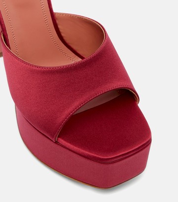 Amina Muaddi Dalida 140 satin platform mules