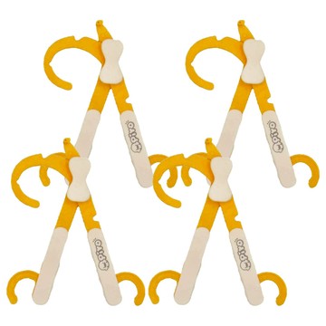 PiYOPiYO 黃色小鴨 護衣型伸縮折疊防掉寶寶衣架 1組  (摺疊)21 x 11.7 x 1.7 cm(展開)35.5 x 15 x 1.7 cm  黃色