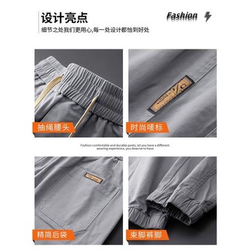 啄木鳥官方旗艦休閑褲男士工裝褲秋冬新款加絨加厚寬松運動褲子K