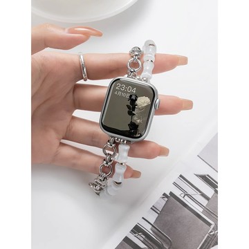 《台灣出貨》適用 APPLE WATCH 竹節鏈錶帶 手鏈錶帶 S11 S10 44mm 46mm 45mm 女士錶帶