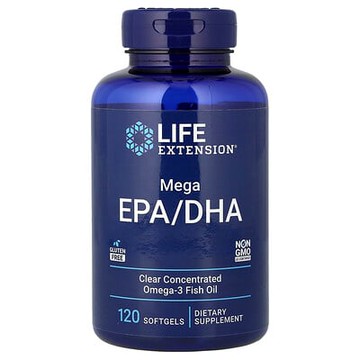 Life Extension, Mega EPA/DHA，120 粒軟膠囊,（每粒軟膠囊 1,000 毫克）