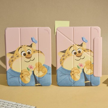 Disney動物方城市-洪金豹的少女心強悍磁吸iPad三折/Y折保護殼
