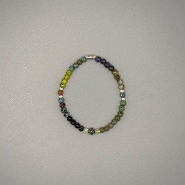 7AB 小眾設計8 BEADS復古手串八色珠925銀VINTAGE中性款Y2K手鏈