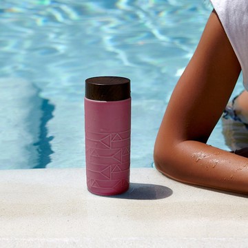 點石成金隨身杯_橫紋 / 大 / 雙層 / 無光粉紅 / 仿木紋蓋