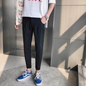 FINDSENSE H1 2018 夏季 新款 男 日本 百搭  舒適透氣 小腳九分褲 哈倫褲 休閒褲 潮流褲子