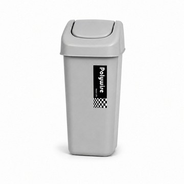 POLYWISE 簡約灰搖蓋垃圾桶 6L