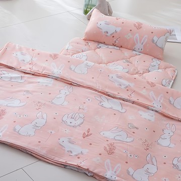 Annette 萊賽爾加大止滑睡墊3件組 台灣製 附提袋  睡墊145 x 72cm + 涼被150 x 120cm + 枕頭55 x 30cm  兔寶樂園