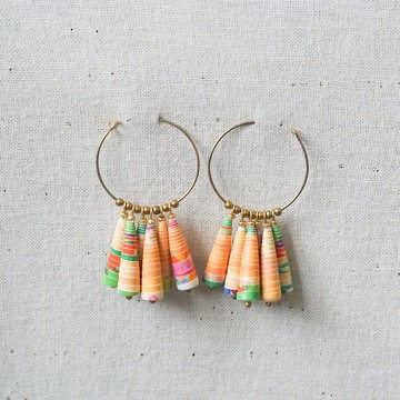 【小捲紙手作/紙藝/飾品】彩色大圈圈耳環