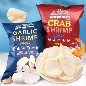 ✨在台出貨✨韓國 Finute 趣萊福蒜味蝦片 蟹味蝦片 garlic 零食禮包 蝦片 洋芋片 82g大包裝 超大包零食