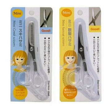 大賀屋 日本 ECHO金屬 MINI 兒童頭髮剪刀 安全理髮剪 兒童打薄剪刀 兒童理髮剪刀 嬰兒剪髮剪刀 T00110420