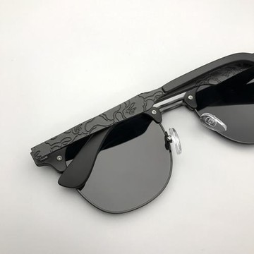 日本街頭潮牌半框金屬潮流偏光太陽鏡余文樂抖音網紅同款墨鏡男女