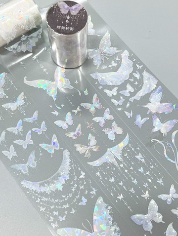 蝶舞輕影 PET 紙膠帶 貝殼光
