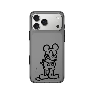 iPhone 17 Pro Max Clear (相機按鈕) 酷墨灰 - 迪士尼-米奇 Mickey - 黑標款-米奇蠟筆風格