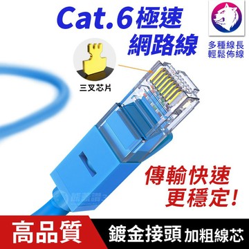 【快速出貨】 CAT6 六類極速傳輸網路線 RJ45 網路線 十字骨架 Cat.6 四對八芯雙絞線 鍍金針腳 網路線材