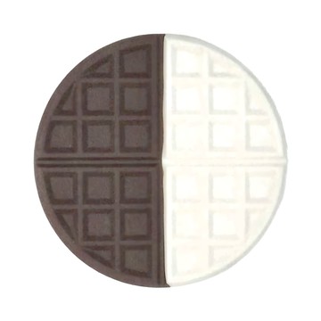 桌面防燙隔熱鍋墊 鬆餅撞色造型款 4個  白黑色  1組