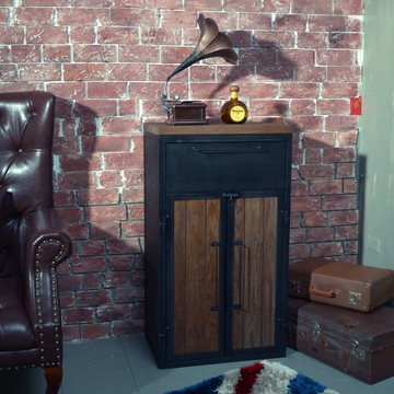 工業風雙開_收納雙層鐵櫃