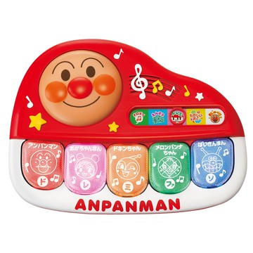 ANPANMAN 麵包超人 寶寶知育電子琴 適用6個月以上 5種玩法模式 5色燈光 5首旋律 訓練音感手指靈活  1個  25 x 19 x 6.5cm