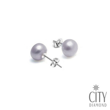 City Diamond引雅 銀色『寶貝』珍珠耳環(珠潤月詠系列)