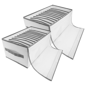 Reddot 紅點生活 加蓋防塵衣物分隔收納盒 升級款 12格  2個  透明白