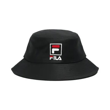 FILA  男女 串標遮陽休閒漁夫帽  黑白藍紅 - HTV1203BK