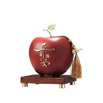 桌上擺飾 國風創意蘋果藝術擺件 客廳高級酒櫃平安順利裝飾品 喬遷禮品(蘋果藝術擺件)