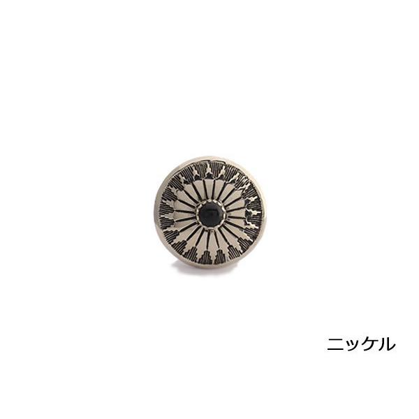 ストーンコンチョ オニキス（ニッケル） 25mm 1ヶ ネジ式（タイプF） [コンチョワールド]  レザークラフトコンチョ 25mm