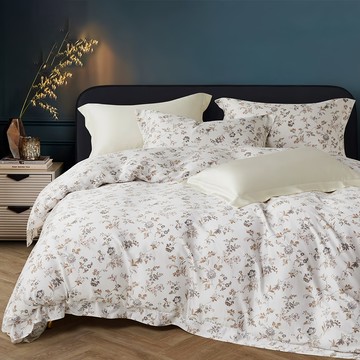 德芮莊園 全鋪棉4件組 60支奧地利天絲 親膚天絲  床包152 x 188cm 被套182 x 212cm 枕套47 x 45cm  被套 + 床墊套 + 枕套組