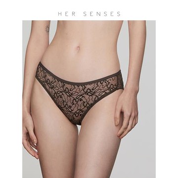 HER SENSES/何識漫衍系列蕾絲女士內褲鏤空透視無痕女三角褲P015