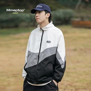 Mmoptop日系春秋款撞色情侶夾克男生春季新款戶外休閑運動外套男