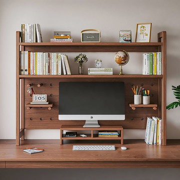 桌上置物架 書架 小型收納架 實木桌面置物架 桌上書架 書桌 整理架 辦公桌 二層書本收納架子 洞洞板桌上收納架 小書架 店長推薦 特惠