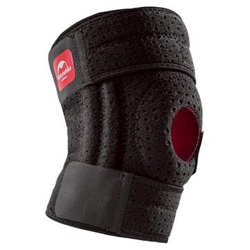 Naturehike 挪客 四支撐強化型戶外登山護膝 彈簧減壓 萊卡 SBR合成橡膠  L(61 x 21cm)  1個  黑